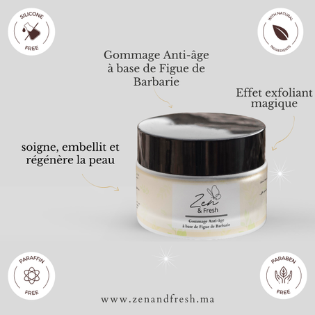 Gommage Anti-âge à base de Huile de Figue de Barbarie | مقشر بمستخلصات زيت التين الشوكي