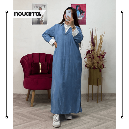 Robe tonsil col chemise popeline (Ref40)