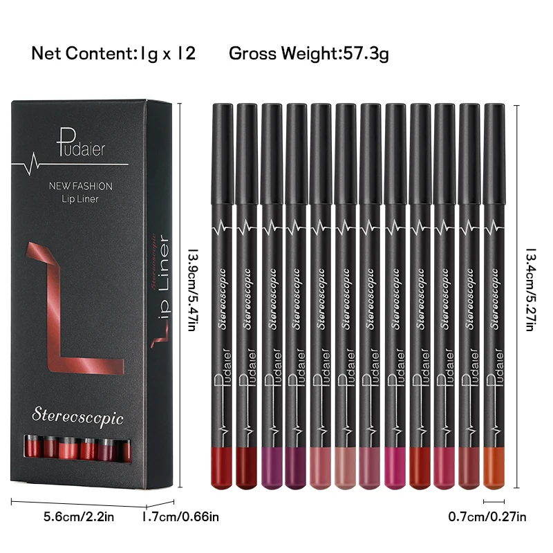 Coffret 12 Crayons Lèvres – Couleurs Ultra Tendance