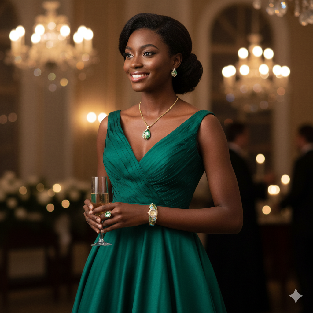 Coffret Luxe 4 pieces Montre de luxe dorée avec cristaux étincelants