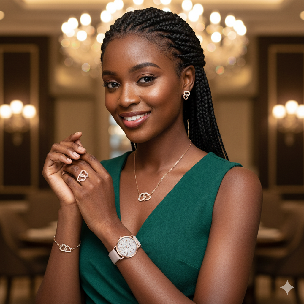 Coffret Élégance Cœurs Entrelacés – 5 Pièces Uniques