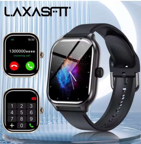 LAXASFIT 2025 ساعة ذكية جديدة بلوتوث دعوة رسالة تذكير 24 ساعة مراقبة الصحة ساعة ذكية هدية للرجال والنساء