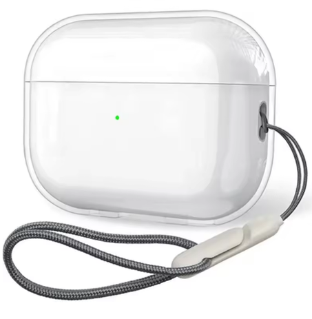 حافظة سماعة أذن من البولي يوريثان الناعم الشفاف لأجهزة Airpods 4 3 2 1 Pro Pro2 Pro 3 مقاومة للصدمات مع حزام الحبل لغطاء علبة شحن Airpods 4