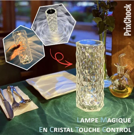 Lampe magique en cristal rechargeable sans fil / contrôle des touches