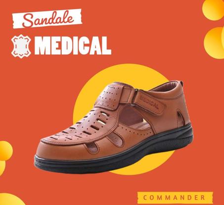 Sandale Médical 100% Cuir et Confortable