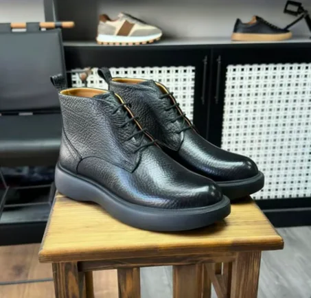 Derby Mini Boots en cuir véritable avec semelle médicale ultra-confort