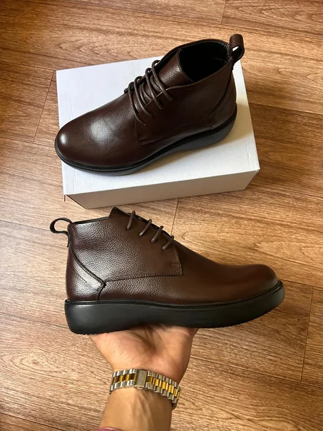 Derby Mini Boots en cuir véritable avec semelle médicale ultra-confort