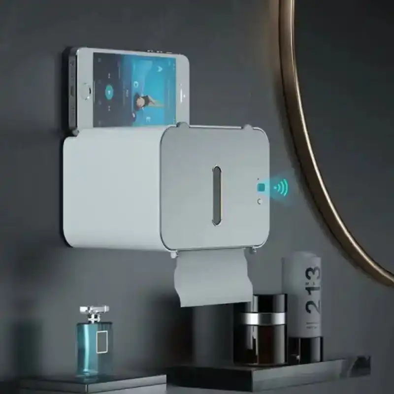 حامل المناديل الذكي بدون لمس – حساس حركة وتركيب جداري