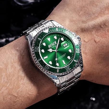 ساعة انالوج للرجال من بوسك، بسوار فضة