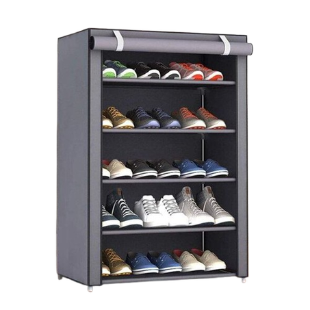 حامل ومنظم الأحذية من 5 رفوف مع ستار - Porte-Chaussures A 5 Étagères