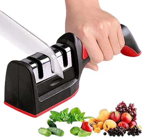 مبراة سكين من نيكومي، لشحذ وتلميع سكاكين المطبخ مع شحذ يدوي سهل للسكاكين المستقيمة، مثالية للاستخدام المنزلي