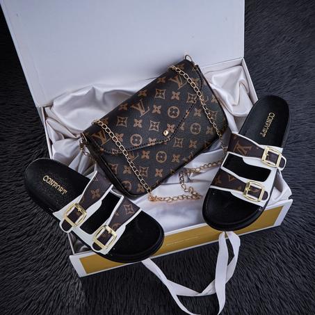 صاك LV الفاخر مع صندالة مريحة وراقية،