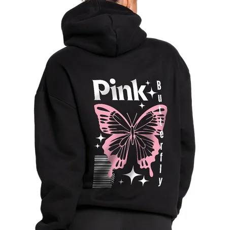 PINK BUTTERFLY HOODIE