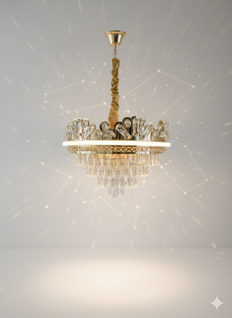 lustre Cristal 50cm – 4 Étages Crone