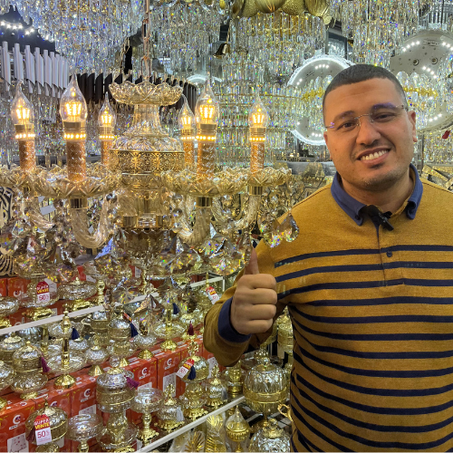 ثريا 6 مصابح نحاس و كرستال