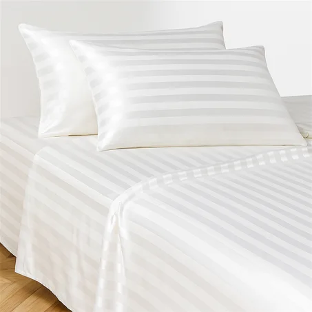 Parure de lit blanche en coton