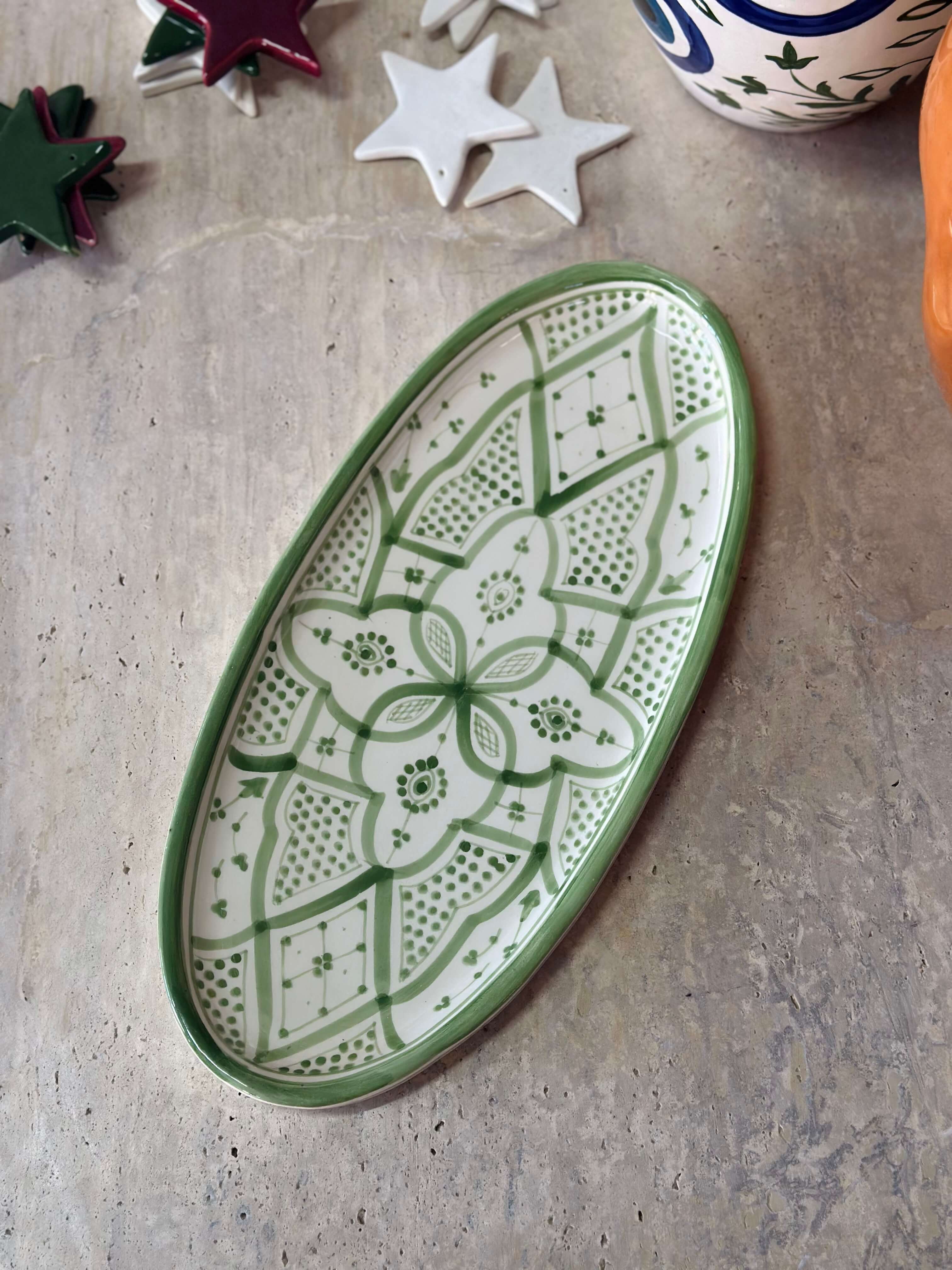 Plateau Ovale Zwak Traditionnel Pistache