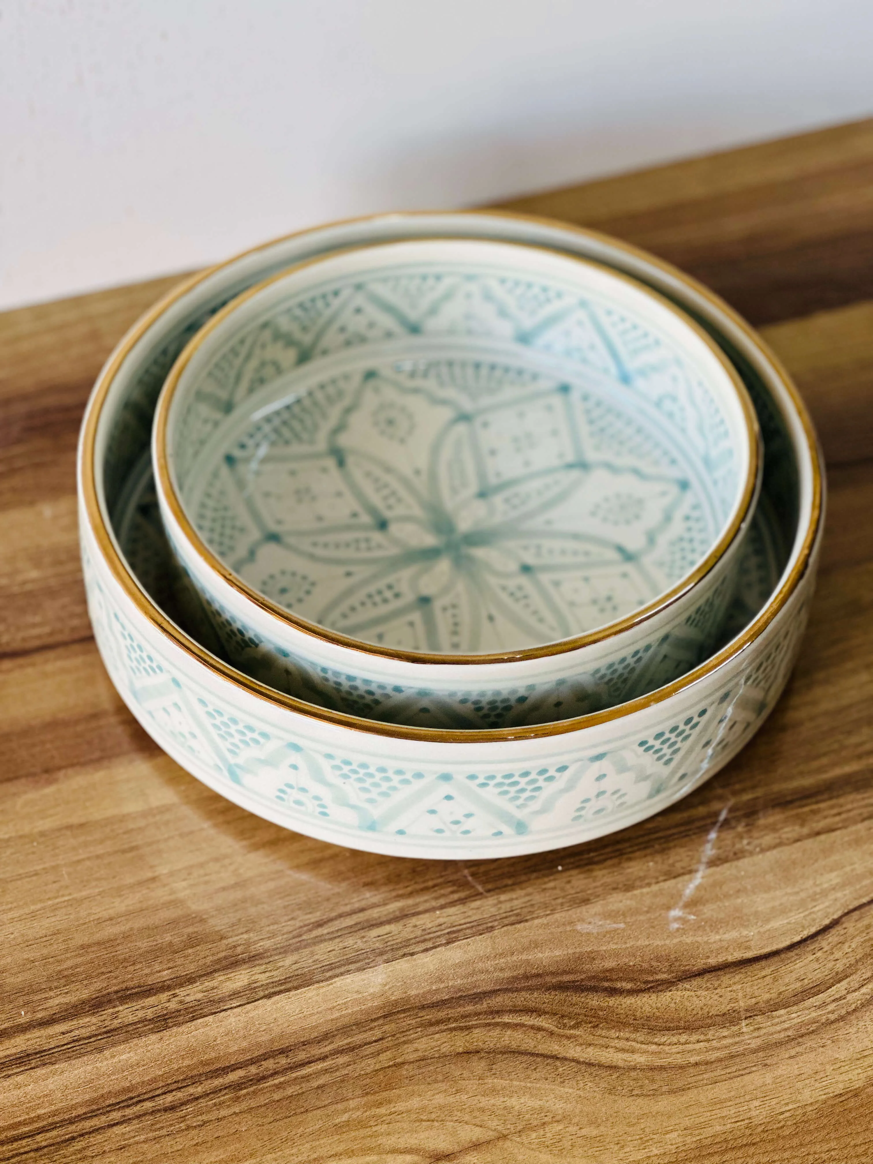 Set de 2 Saladiers Zwak Bleu Ciel Gold