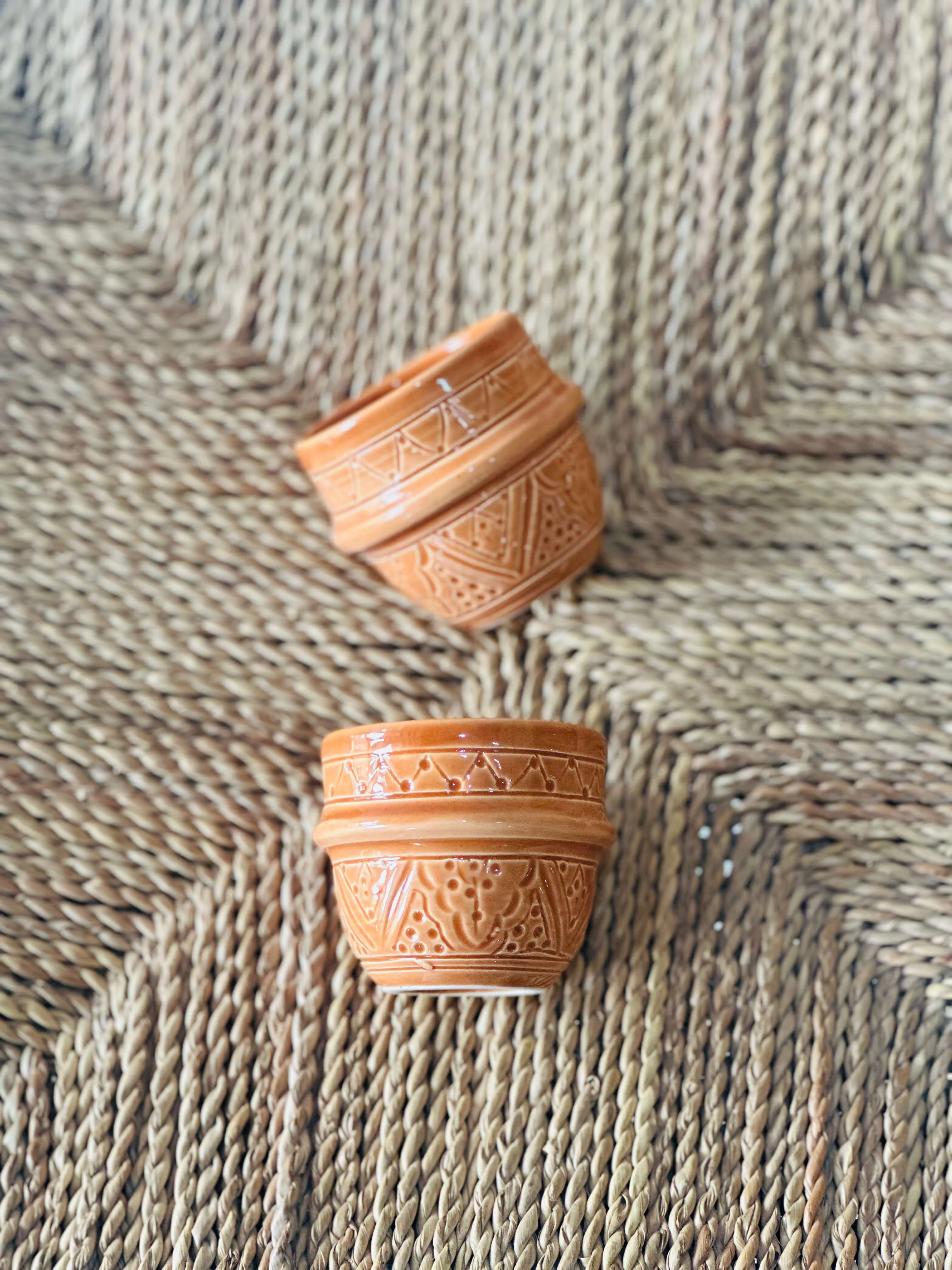 Tasse Coquille Espresso Gravé Terracotta