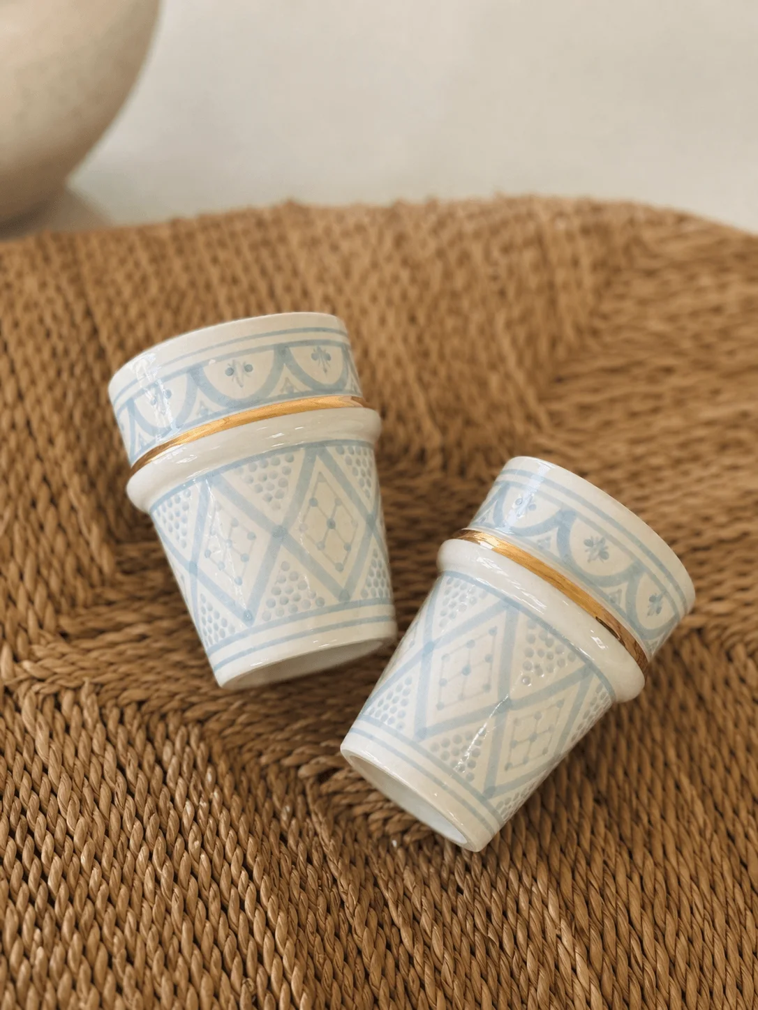 Grande Tasse Beldi Zwak Bleu Ciel Gold