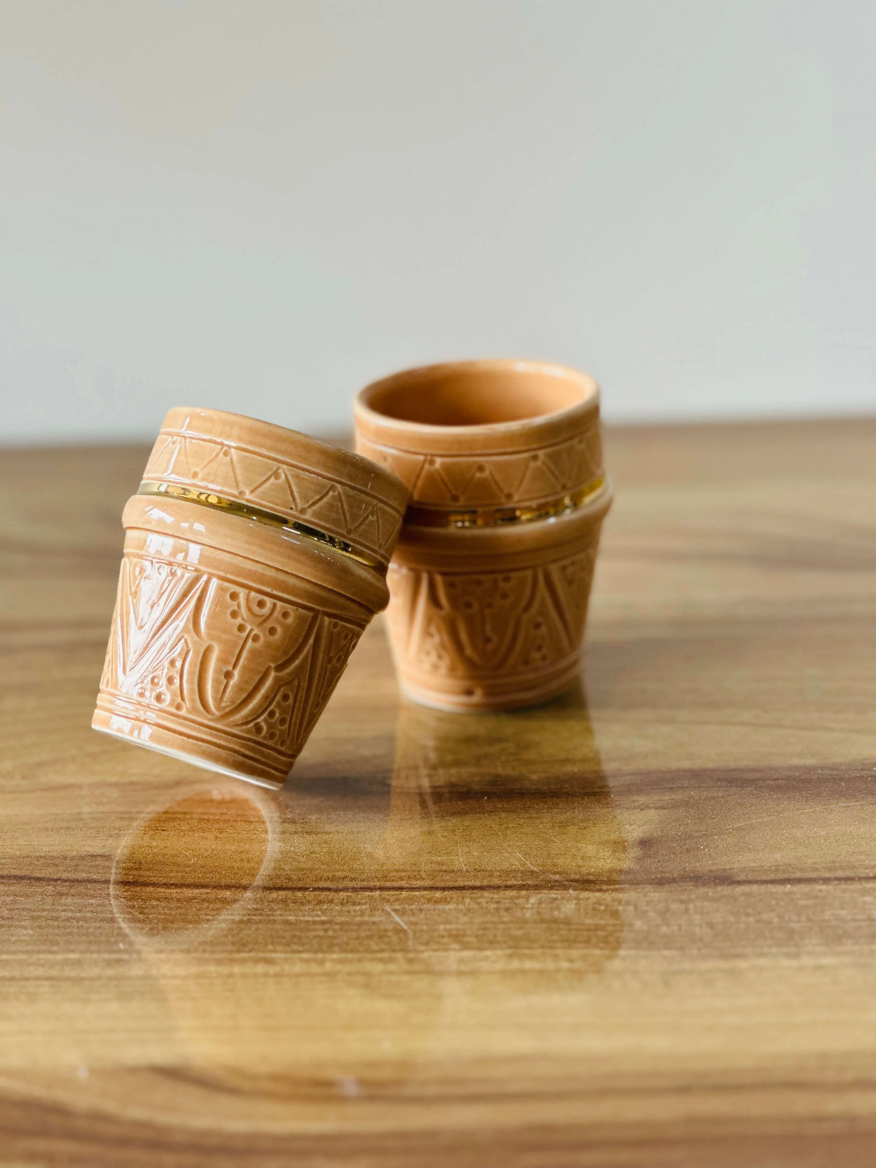 Tasse Espresso Beldi Empreinte Terracotta Gold