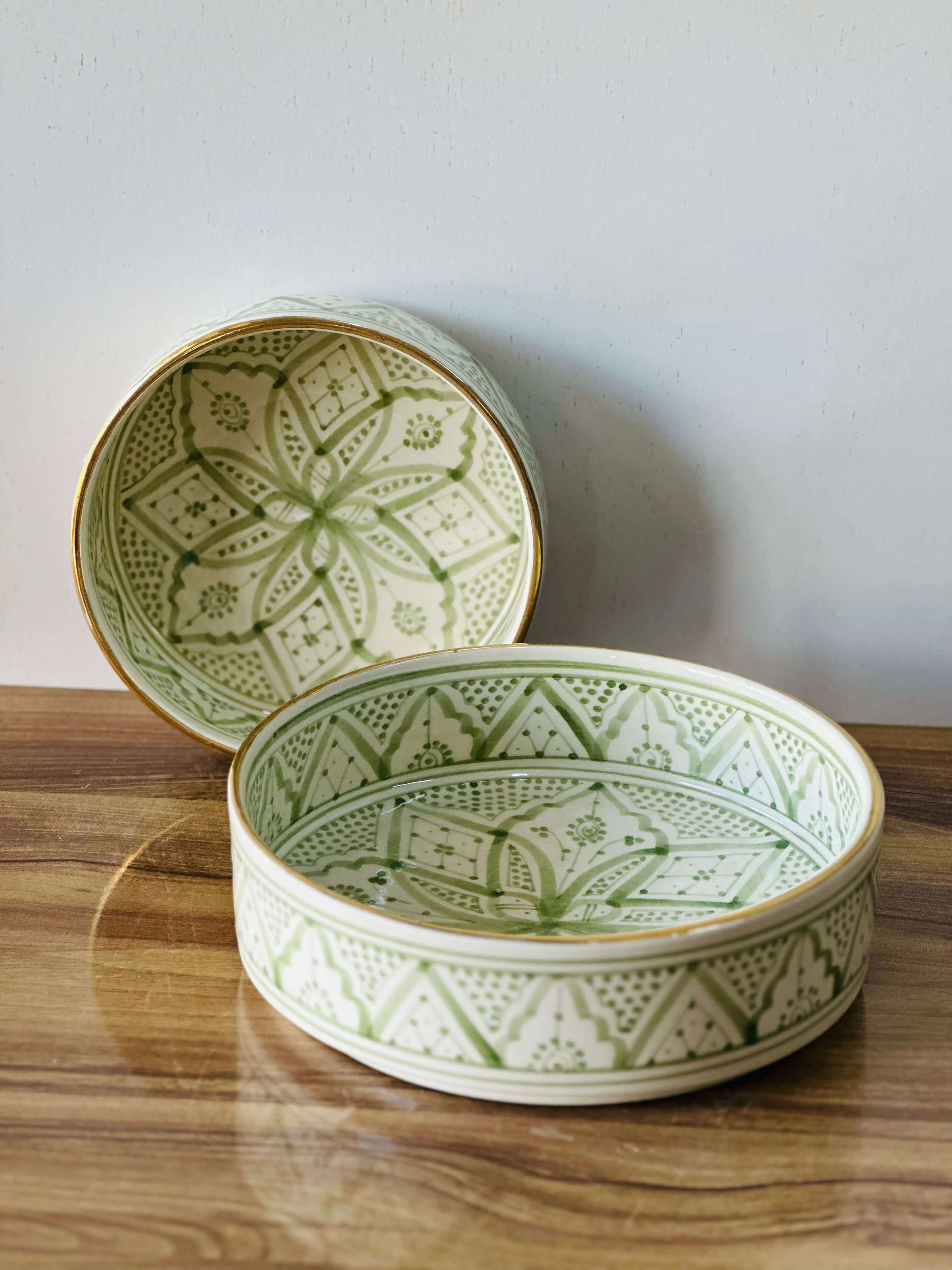 Set de 2 Saladiers Zwak Pistache Gold