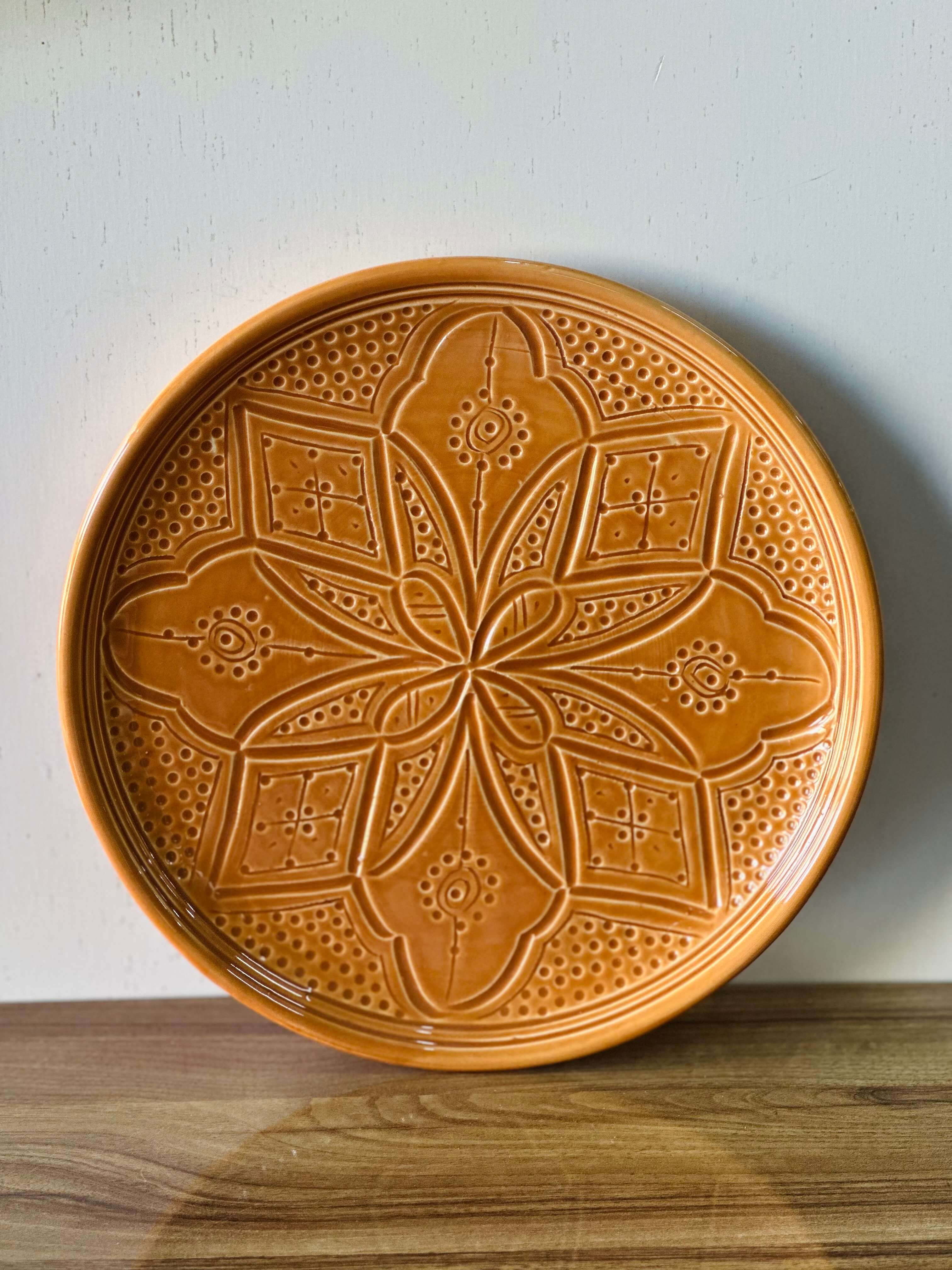 Grande Assiette Gravé Terracotta