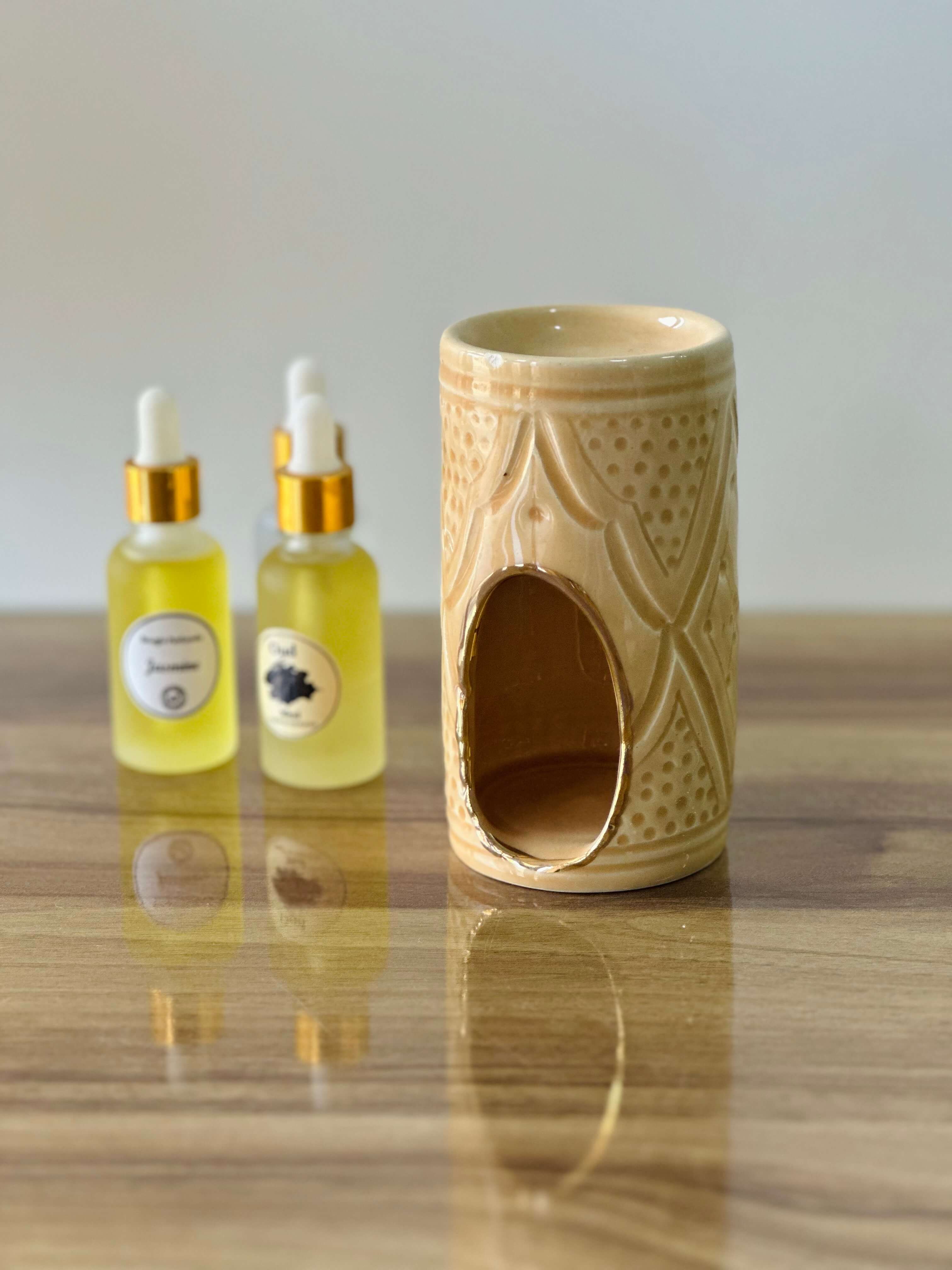 Diffuseur Parfum Gravé Beige Gold