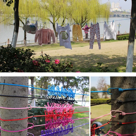 Corde à illant Portable Rétractable avec 12 Clips