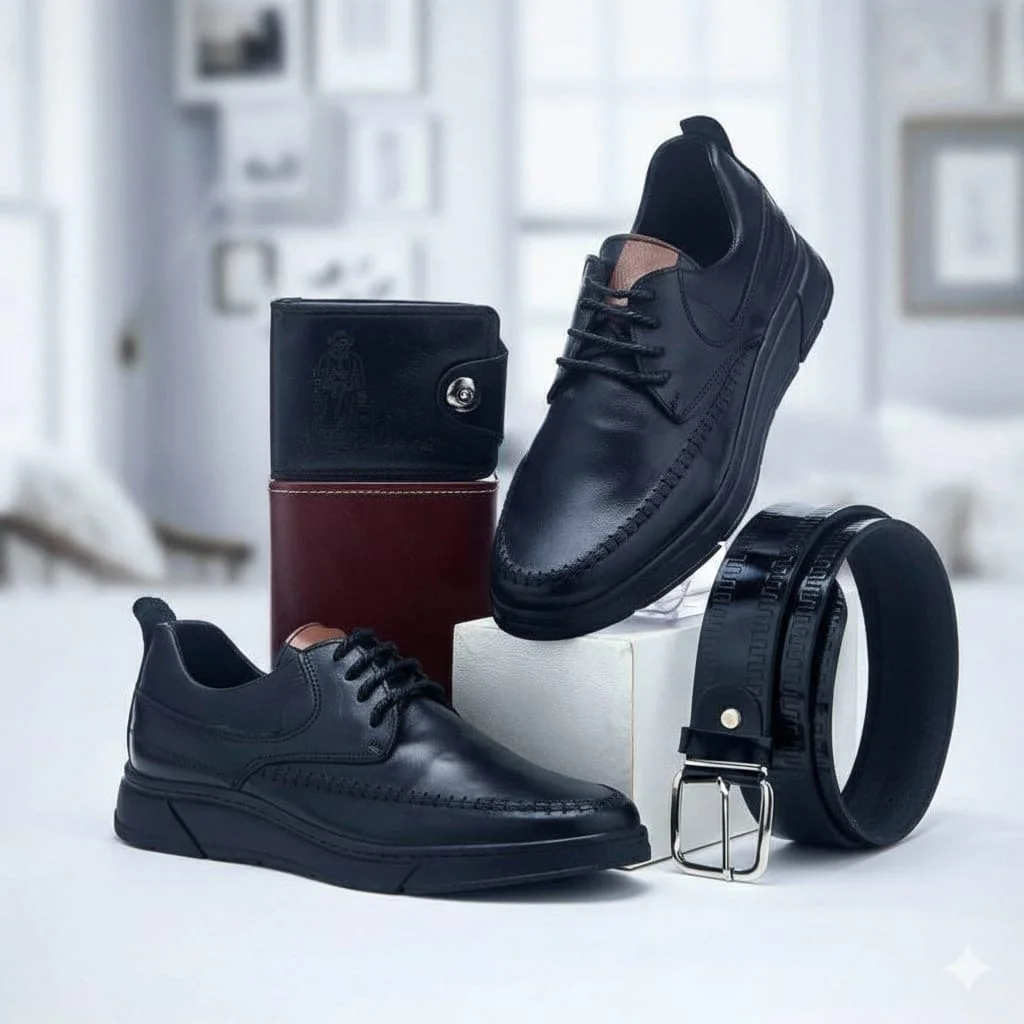 حذاء جلدي للرجال + هدايا مجانية