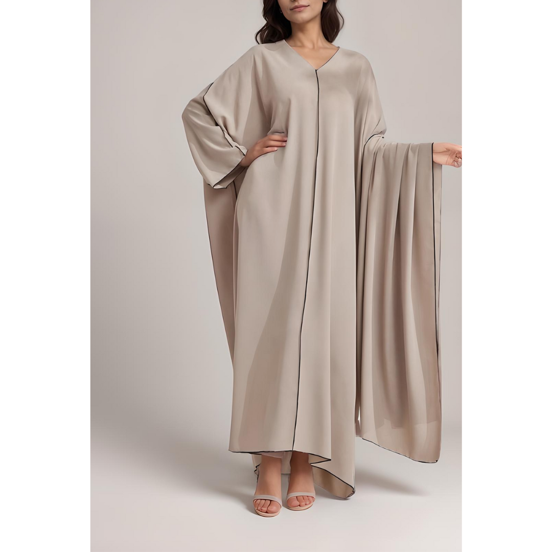 Abaya et son châle en crêpe