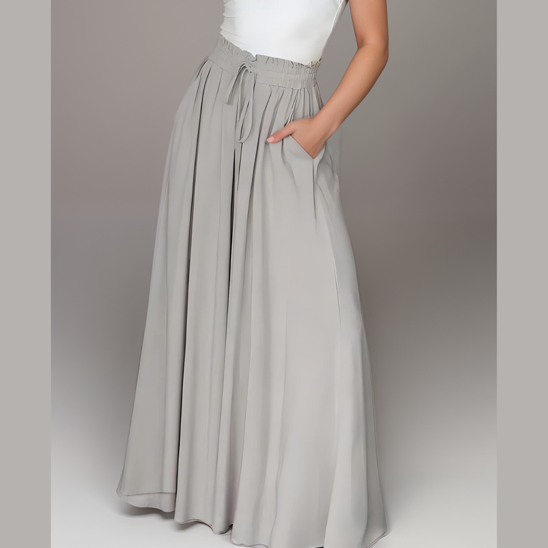 Pantalon Large Femme Élégant Taille Haute - Pantalon Palazzo Fluide Chic Casual