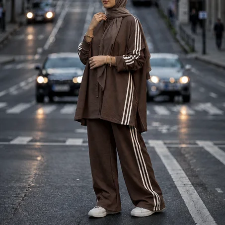Ensemble sportif confortable Marron chocolat