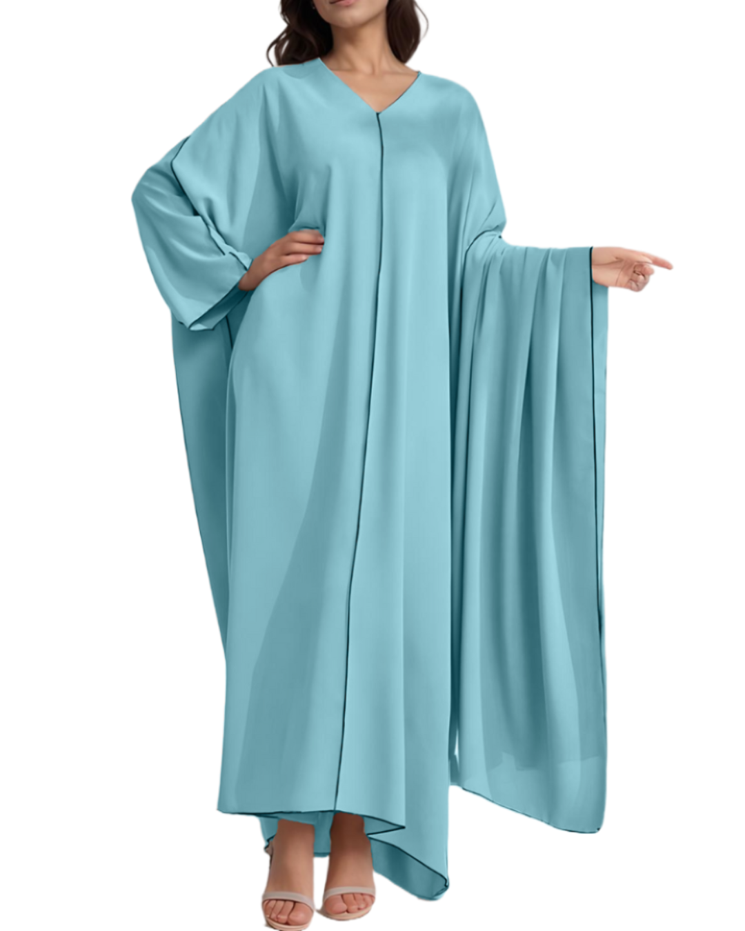 Abaya et son châle en crêpe