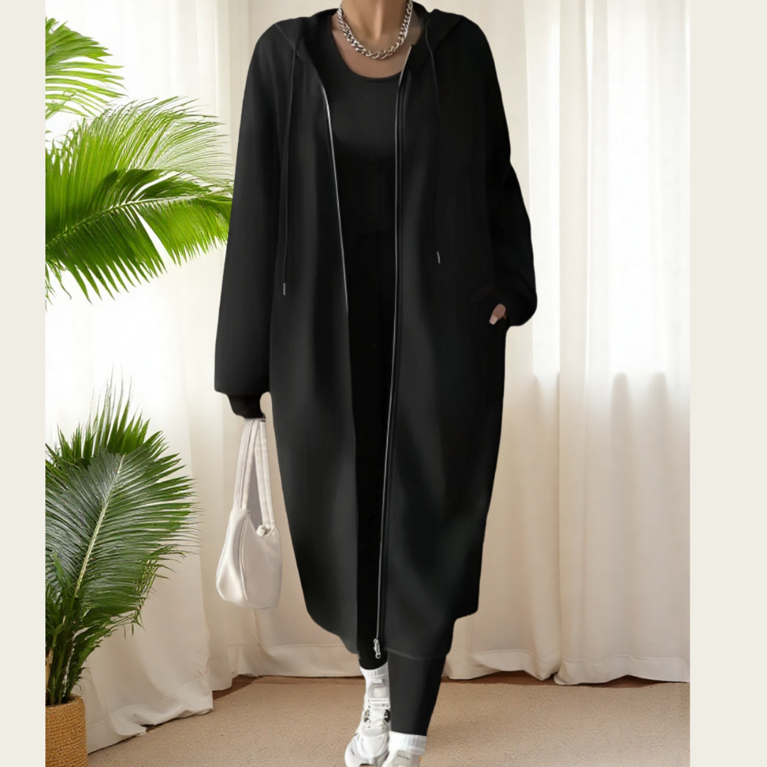Robe sweat hoodie à capuche ouvert