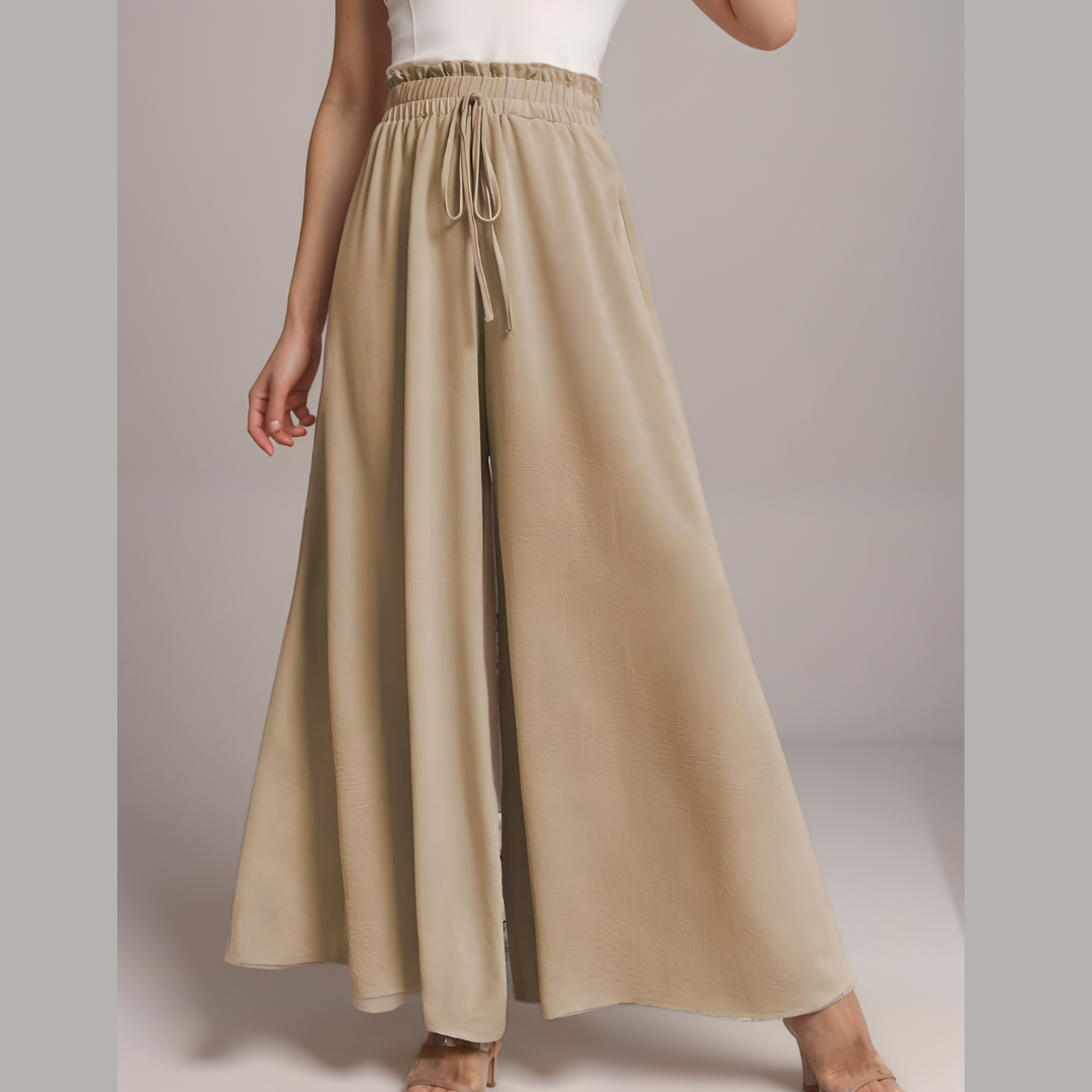 Pantalon Large Femme Élégant Taille Haute - Pantalon Palazzo Fluide Chic Casual