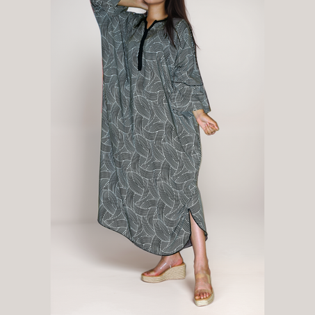 Gandoura caftan Femme en Fil de coton – Fait Main