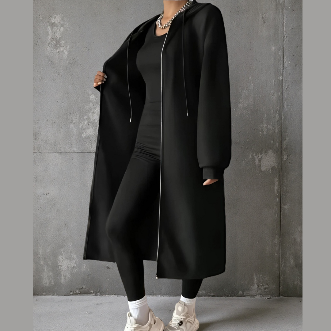 Robe sweat hoodie à capuche ouvert