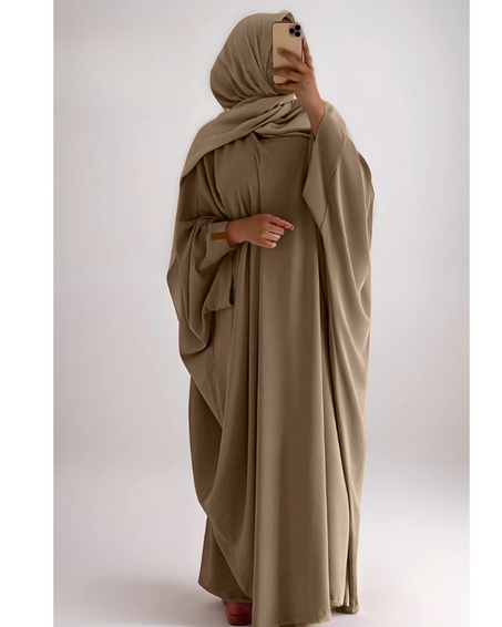 Abaya et son foulard en crêpe