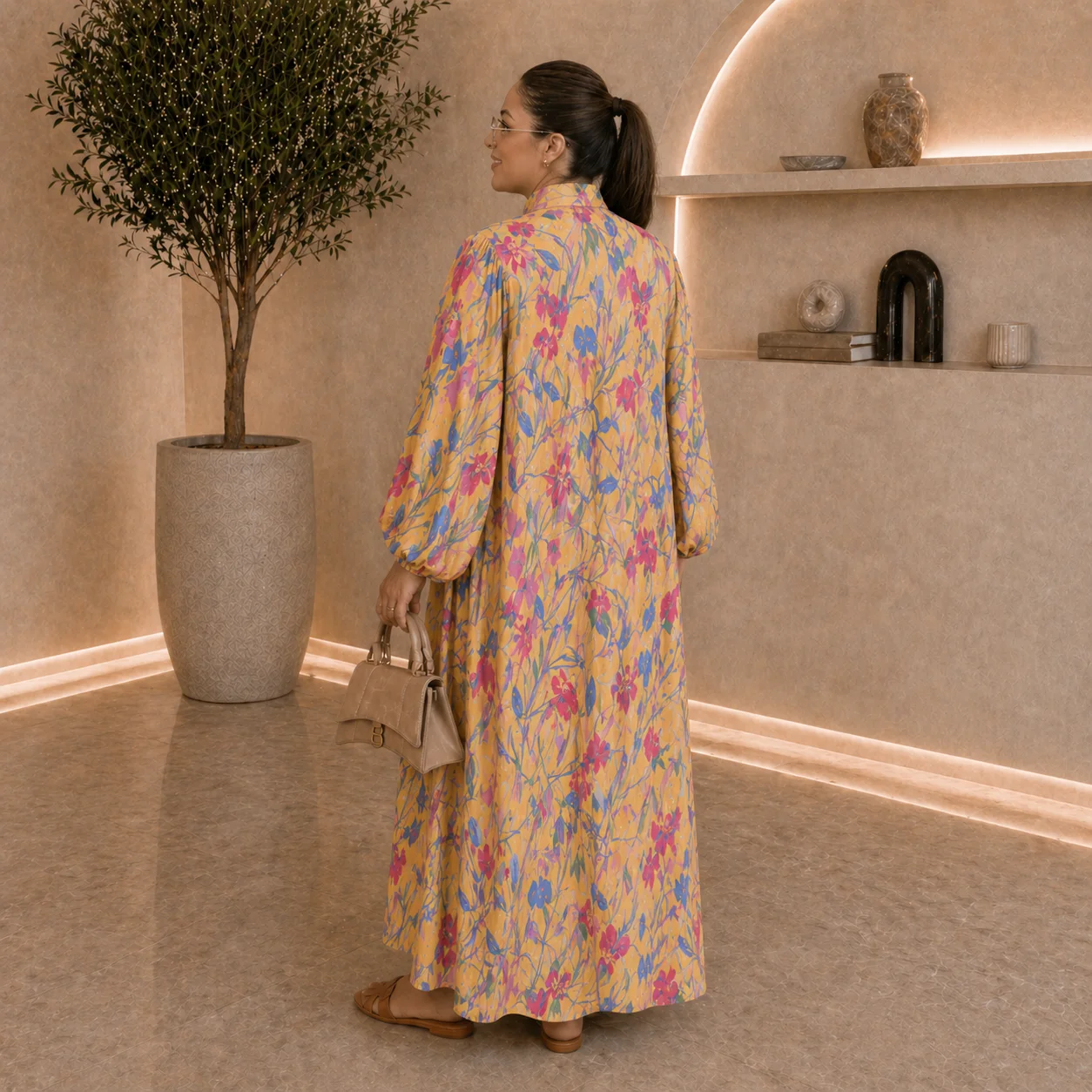 Robe longue fluide imprimé floral
