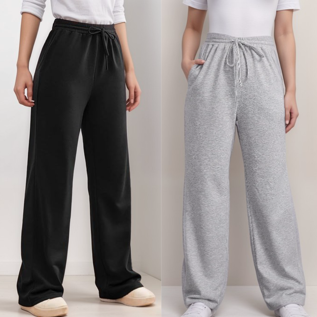 Pack 2 pantalons confortables : un noir + un gris