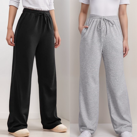 Pack 2 pantalons confortables : un noir + un gris