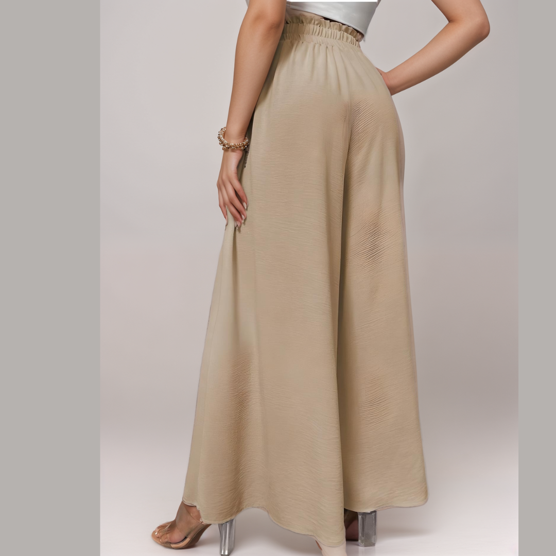 Pantalon Large Femme Élégant Taille Haute - Pantalon Palazzo Fluide Chic Casual