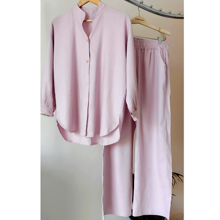 Ensemble en lin Rose poudré