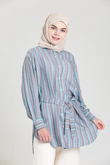 Ecovero Gray Striped Blouse