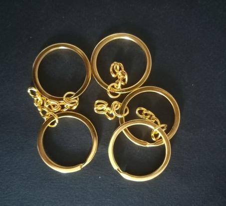 Anneaux porte clés doré qualité 2 ( 5 pièces )