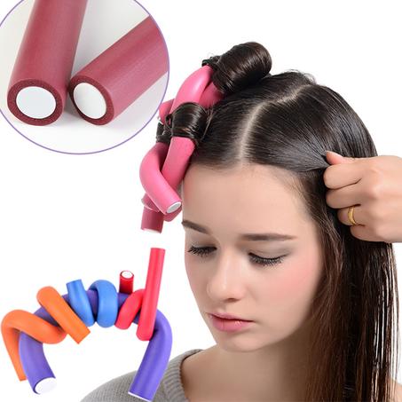 6 pcs/Lot Heatless Curling Rod Soft Sponge Hair Curler Roller Foam Bendy Twist Curls Tool DIY HairStyling Hairdressing Tools