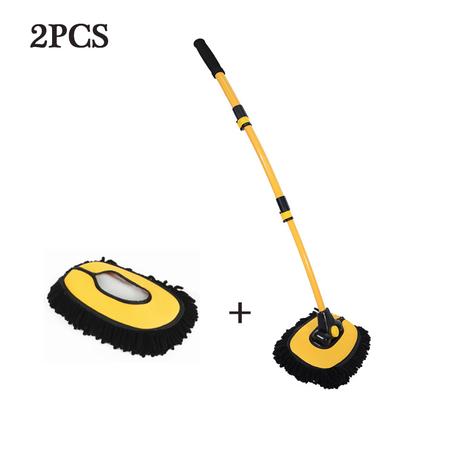 Car Cleaning Brush Car Wash Brush Telescoping Long Handle Cleaning Mop Chenille Broom Auto Accessories