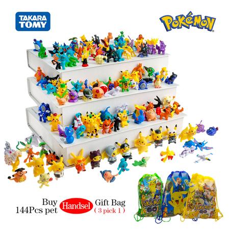 Pokemon Mini Figures 2-3CM Anime Action Pikachu 24-144 Not Repeating Model Toy Kid Collect Dolls Birthday Gift Give Pokémon Bag