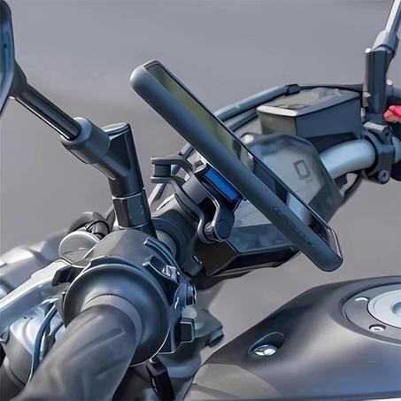 Soporte para teléfono de manillar de bicicleta, soporte universal para teléfono, amortiguador de vibraciones, ajustable para motocicleta y bicicleta de montaña